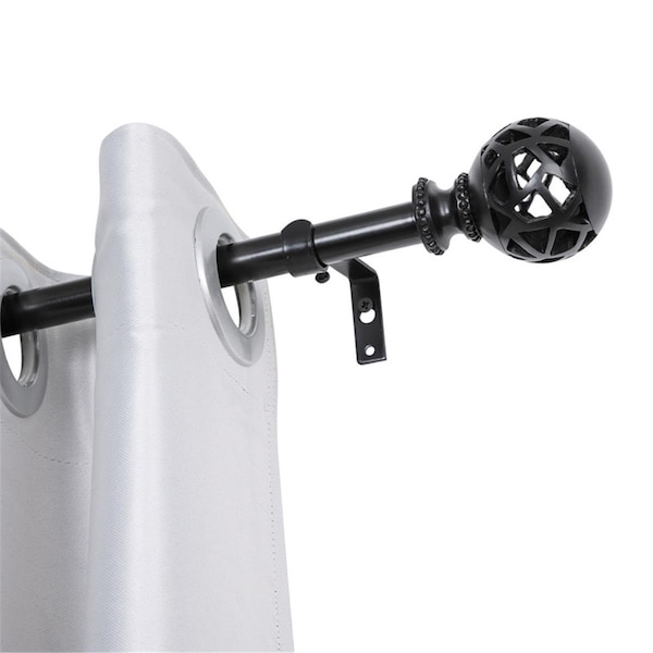 Utopia Alley 0.75 in. Curtain Rod for 28-48 in. Windows, Black D122Z - main